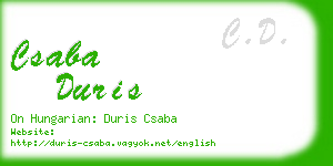 csaba duris business card